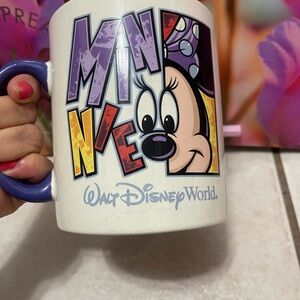 💙Walt Disney World Minnie Mouse Jumbo Large Coffee Mug Cup Purple Yellow 24 Oz